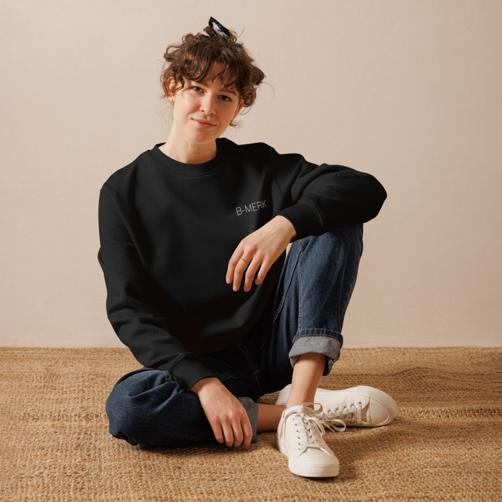 B-Merk uniseks eco sweatshirt zwart